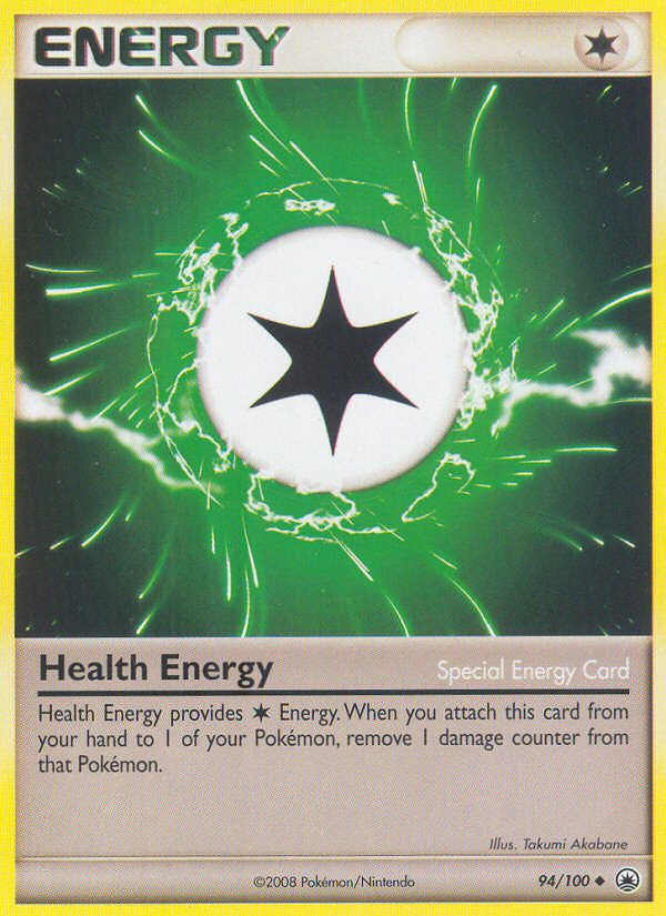Health Energy 94/100 Pokémon Majestic Dawn (2008) English card — catalogue reference