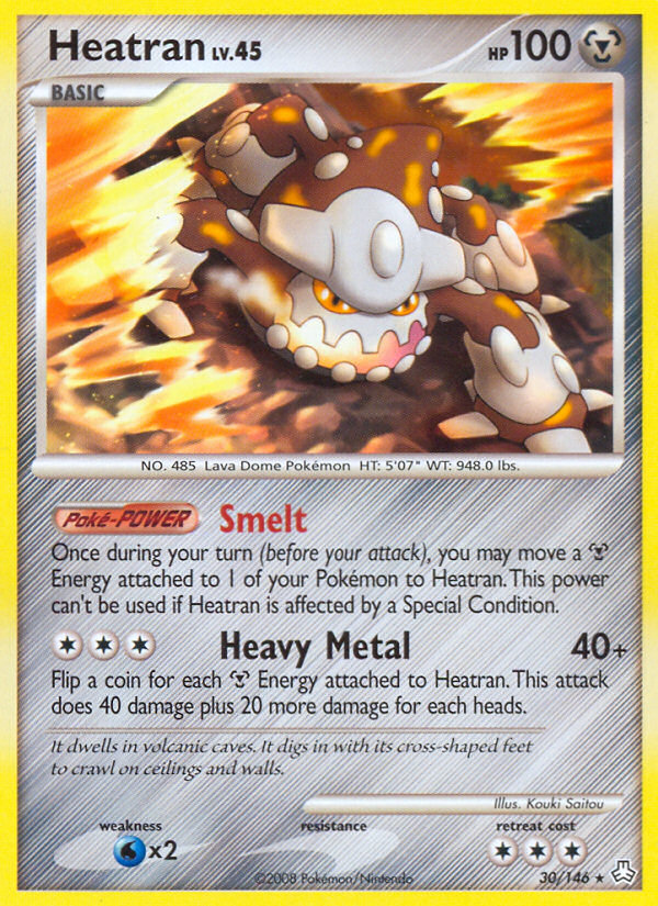 Heatran 30/146 Pokémon Legends Awakened (2008) English card — catalogue reference