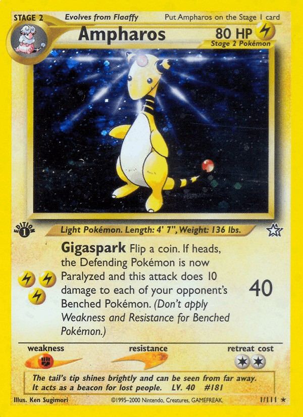 Ampharos 1/111 — Pokémon Neo Genesis card