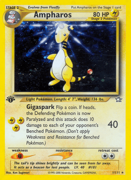 Ampharos 1/111 — Pokémon Neo Genesis card