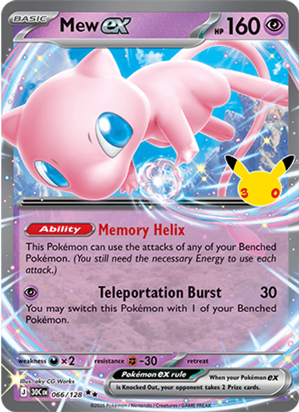 Mew ex 66/128 — Pokémon 30th Celebration catalogue reference