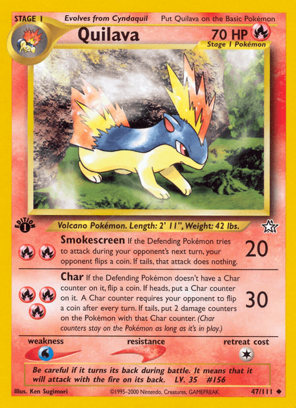 Quilava 47/111 — Pokémon Neo Genesis card