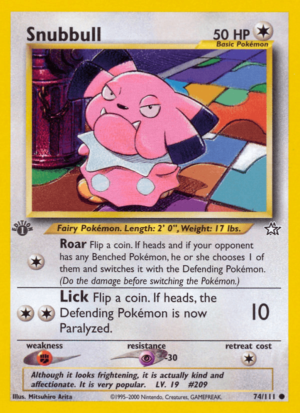 Snubbull 74/111 — Pokémon Neo Genesis card