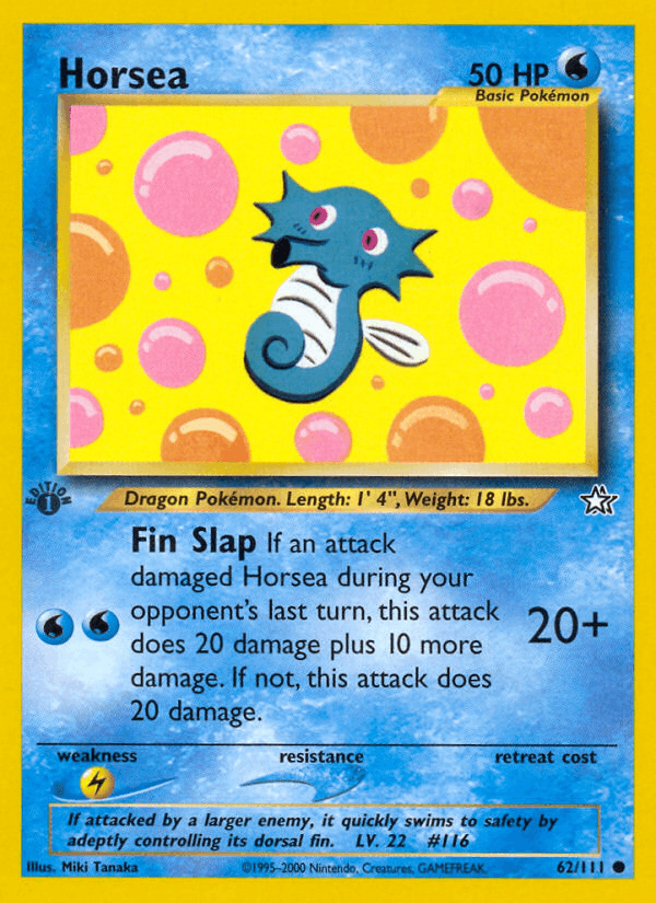 Horsea 62/111 — Pokémon Neo Genesis card
