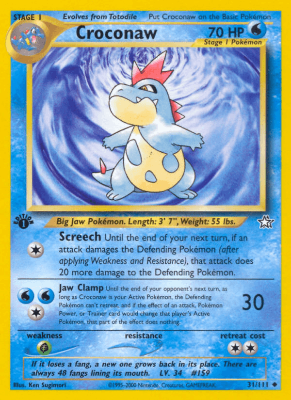 Croconaw 31/111 — Pokémon Neo Genesis card