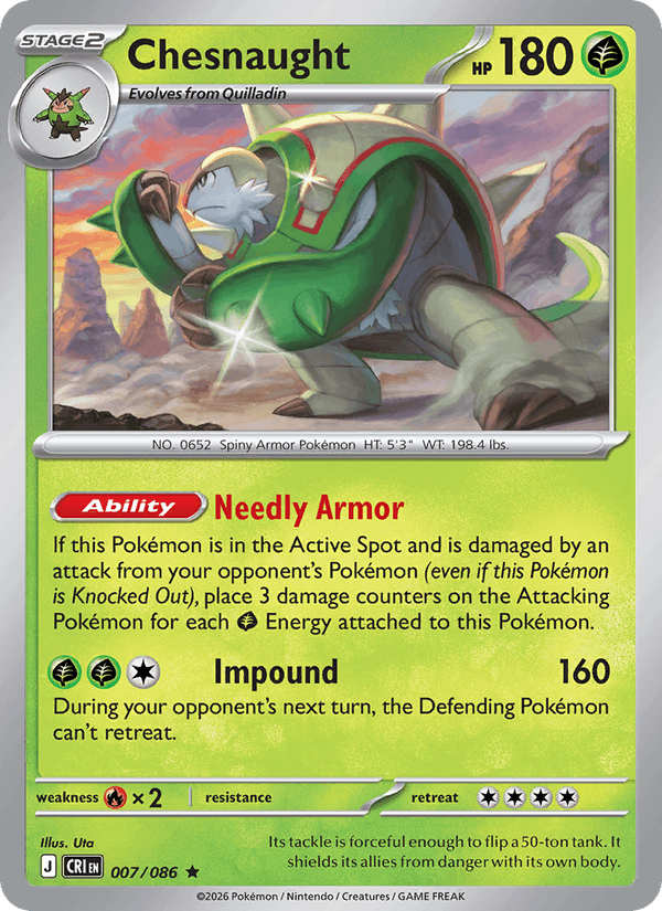Chesnaught 7/86 — Pokémon Chaos Rising catalogue reference