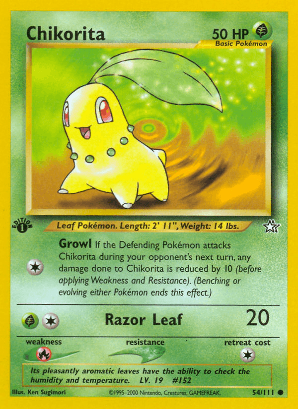 Chikorita 54/111 — Pokémon Neo Genesis card