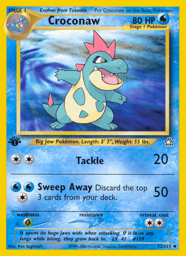 Croconaw 32/111 — Pokémon Neo Genesis card