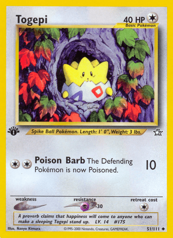 Togepi 51/111 — Pokémon Neo Genesis card
