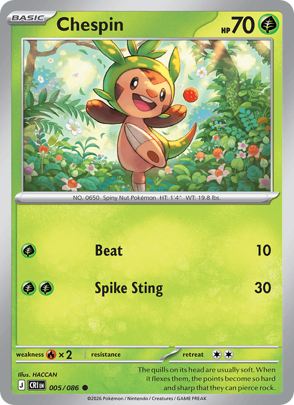 Chespin 5/86 — Pokémon Chaos Rising catalogue reference