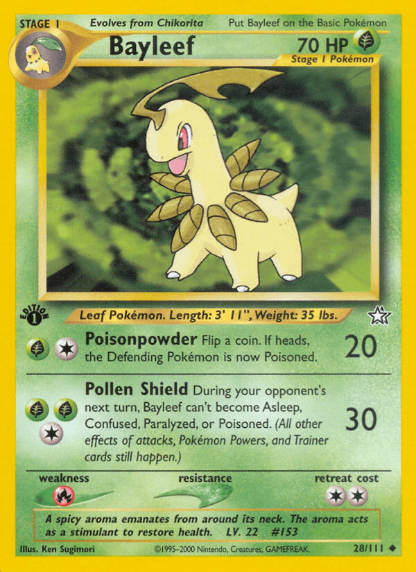 Bayleef 28/111 — Pokémon Neo Genesis card