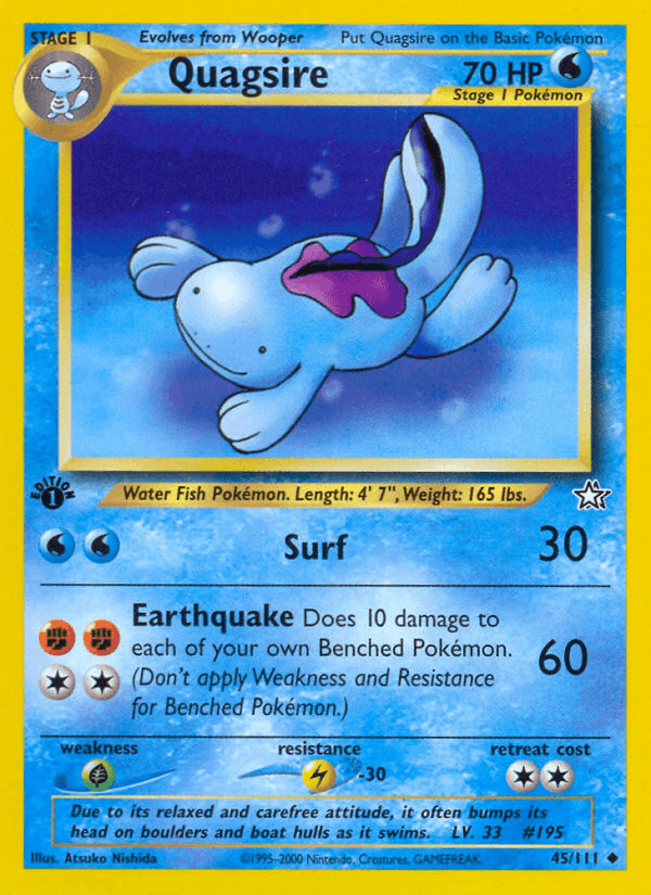 Quagsire 45/111 — Pokémon Neo Genesis card