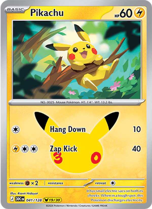 Pikachu 41/128 30th Celebration | GATECRASH