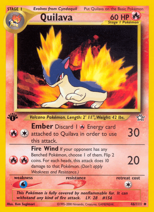Quilava 46/111 — Pokémon Neo Genesis card