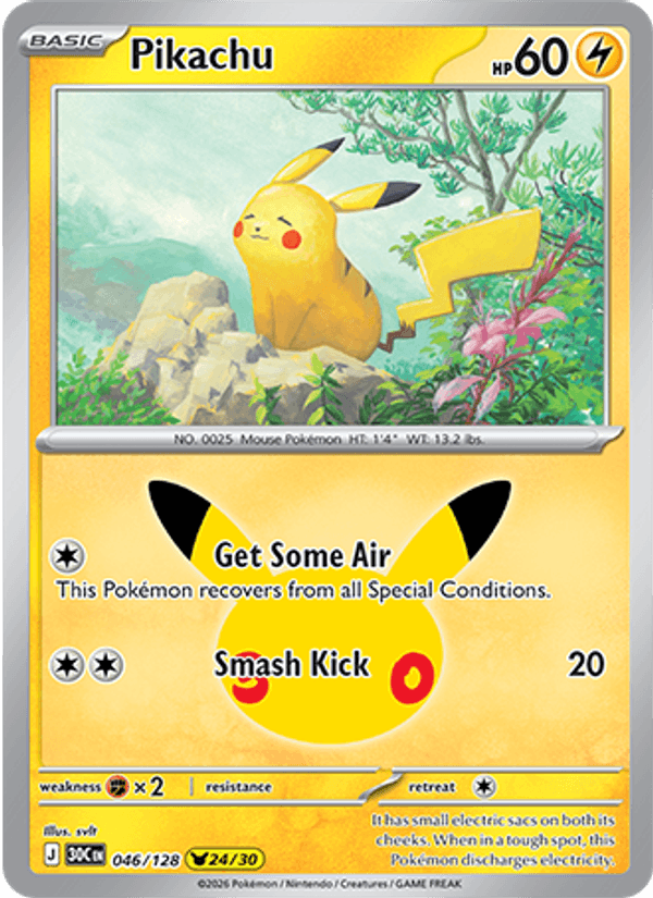 Pikachu 46/128 — Pokémon 30th Celebration catalogue reference