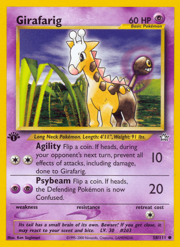 Girafarig 58/111 — Pokémon Neo Genesis card