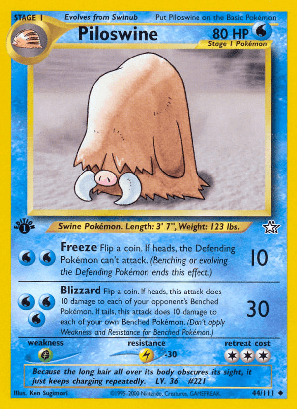 Piloswine 44/111 — Pokémon Neo Genesis card