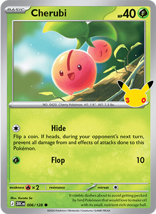 Cherubi 6/128 — Pokémon 30th Celebration catalogue reference