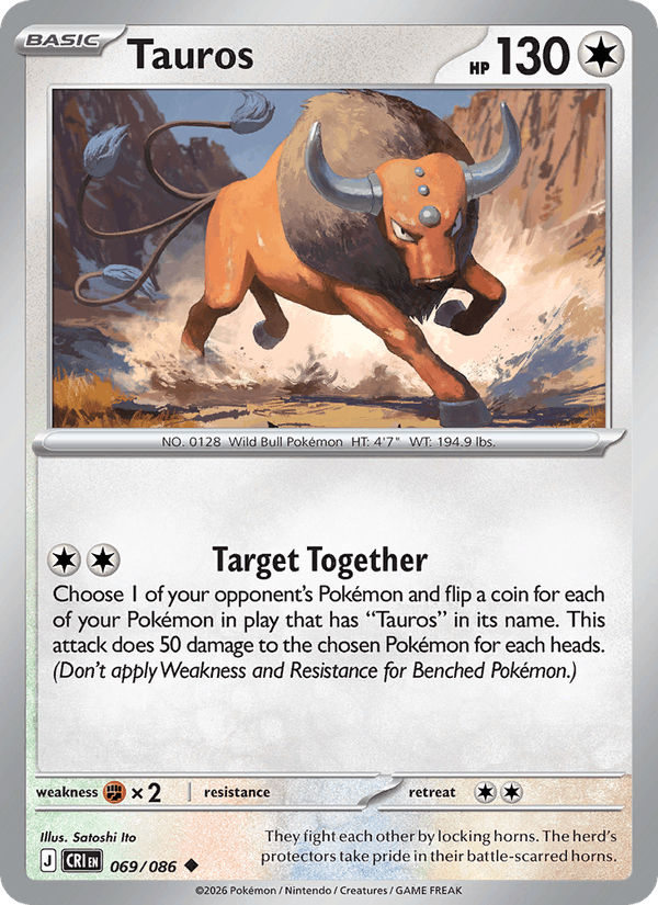Tauros 69/86 — Pokémon Chaos Rising catalogue reference