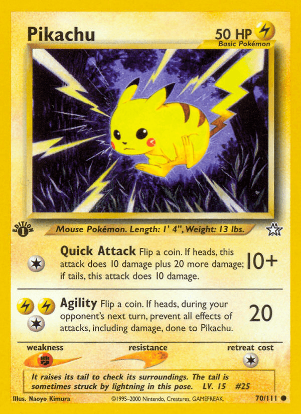 Pikachu 70/111 — Pokémon Neo Genesis card
