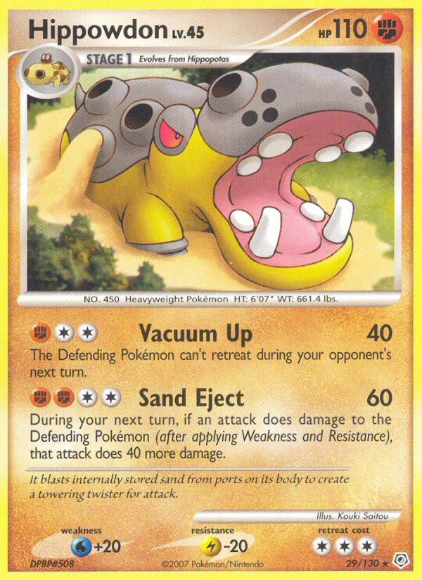 Hippowdon 29/130 Pokémon Diamond & Pearl (2007) English card — catalogue reference