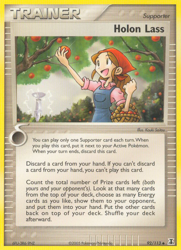 Holon Lass 92/113 Pokémon EX Delta Species (2005) English card — catalogue reference