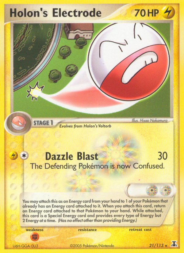 Holon's Electrode 21/113 Pokémon EX Delta Species (2005) English card — catalogue reference