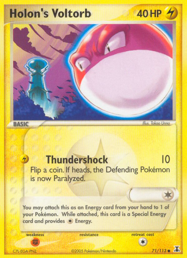Holon's Voltorb 71/113 Pokémon EX Delta Species (2005) English card — catalogue reference