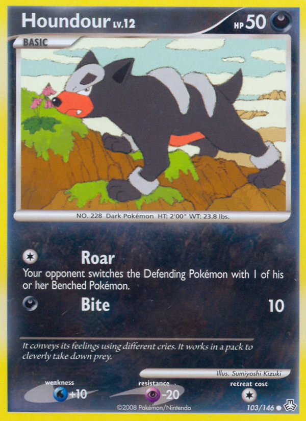 Houndour 103/146 Pokémon Legends Awakened (2008) English card — catalogue reference