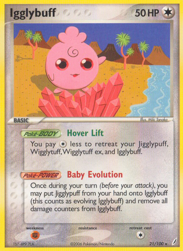 Igglybuff 21/100 Pokémon EX Crystal Guardians (2006) English card — catalogue reference