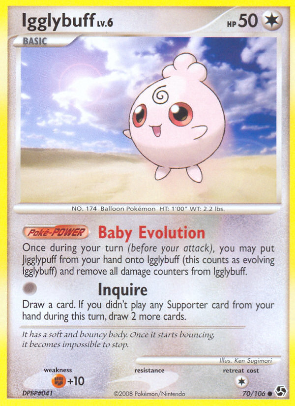Igglybuff 70/106 Pokémon Great Encounters (2008) English card — catalogue reference