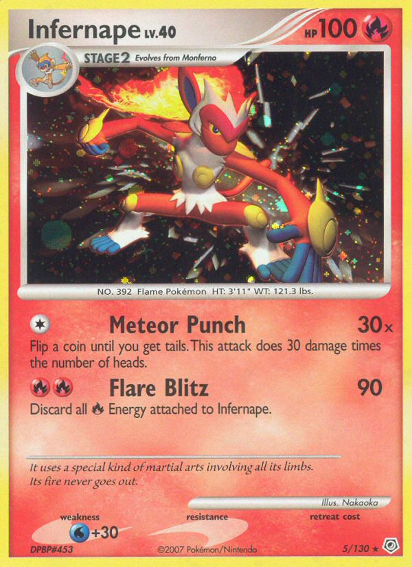 Infernape 5/130 Pokémon Diamond & Pearl (2007) English card — catalogue reference