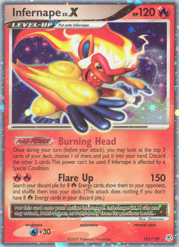 Infernape LV.X 121/130 Pokémon Diamond & Pearl (2007) English card — catalogue reference