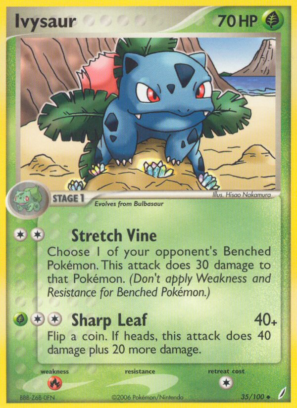 Ivysaur 35/100 Pokémon EX Crystal Guardians (2006) English card — catalogue reference