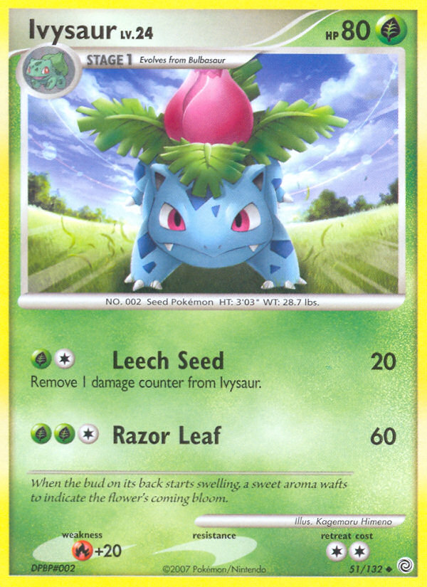 Ivysaur 51/132 Pokémon Secret Wonders (2007) English card — catalogue reference