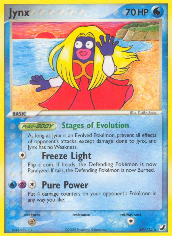 Jynx 28/115 Pokémon EX Unseen Forces (2005) English card — catalogue reference