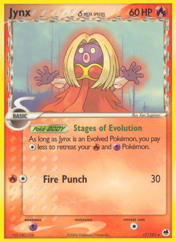Jynx δ 17/101 Pokémon EX Dragon Frontiers (2006) English card — catalogue reference