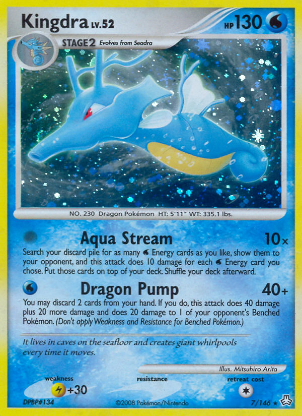 Kingdra 7/146 Pokémon Legends Awakened (2008) English card — catalogue reference