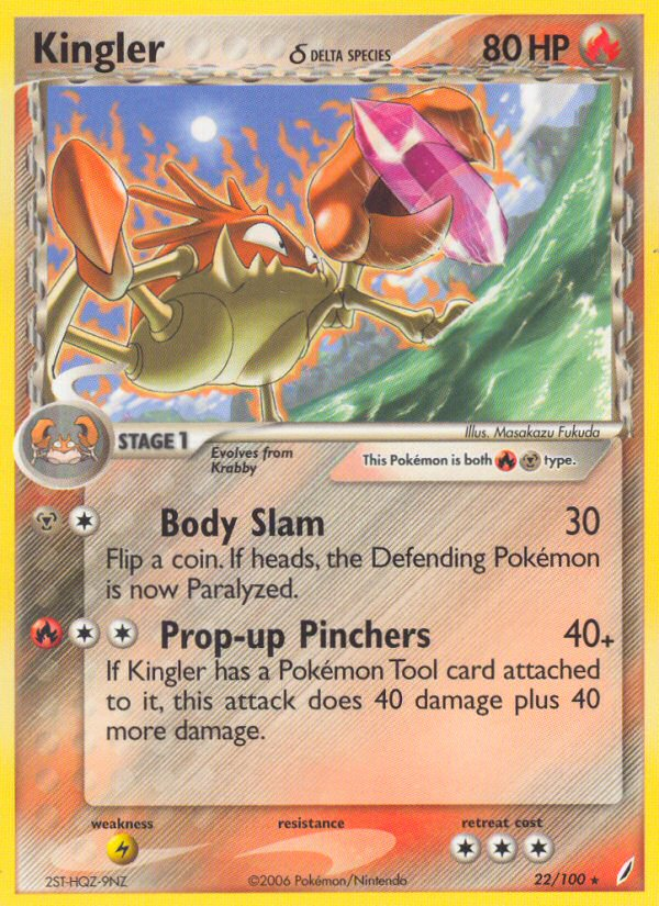 Kingler δ 22/100 Pokémon EX Crystal Guardians (2006) English card — catalogue reference