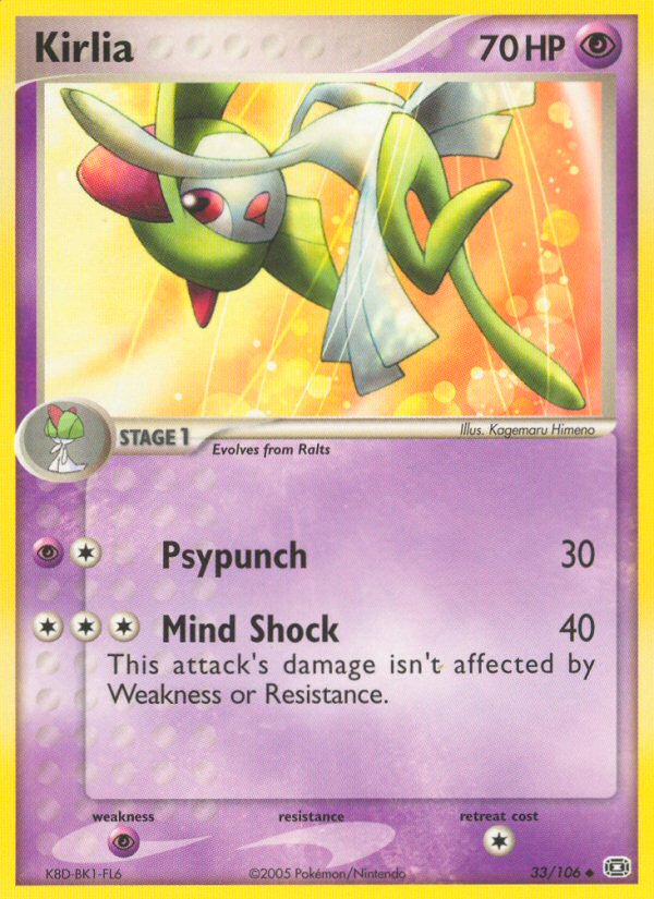 Kirlia 33/106 Pokémon EX Emerald (2005) English card — catalogue reference