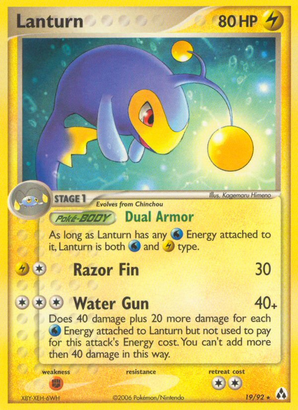 Lanturn 19/92 Pokémon EX Legend Maker (2006) English card — catalogue reference