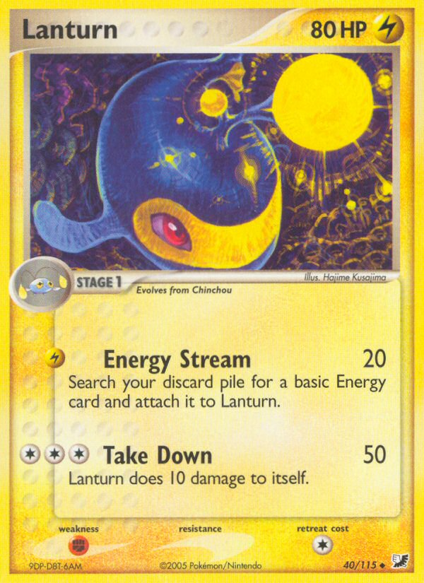 Lanturn 40/115 Pokémon EX Unseen Forces (2005) English card — catalogue reference