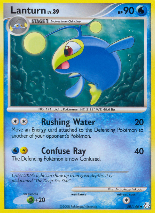 Lanturn 58/146 Pokémon Legends Awakened (2008) English card — catalogue reference