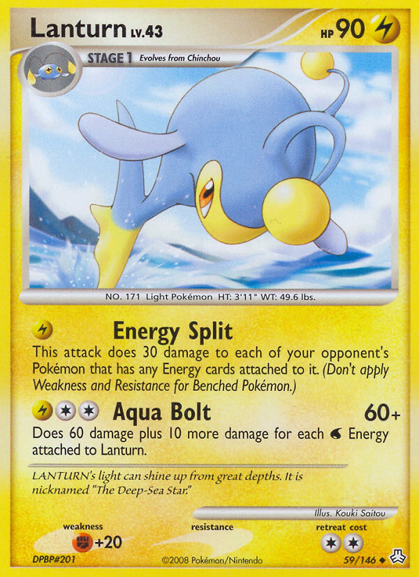 Lanturn 59/146 Pokémon Legends Awakened (2008) English card — catalogue reference
