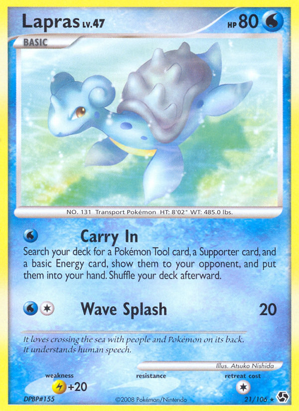 Lapras 21/106 Pokémon Great Encounters (2008) English card — catalogue reference
