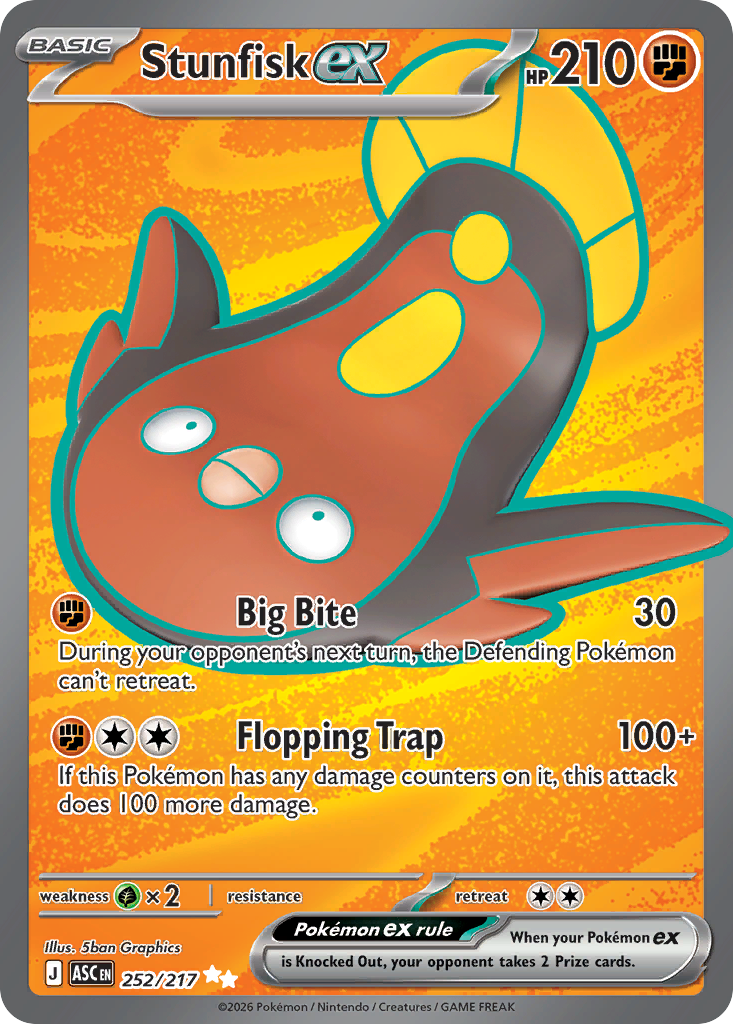 Stunfisk ex 252/217 — English Pokémon Ascended Heroes (2026)