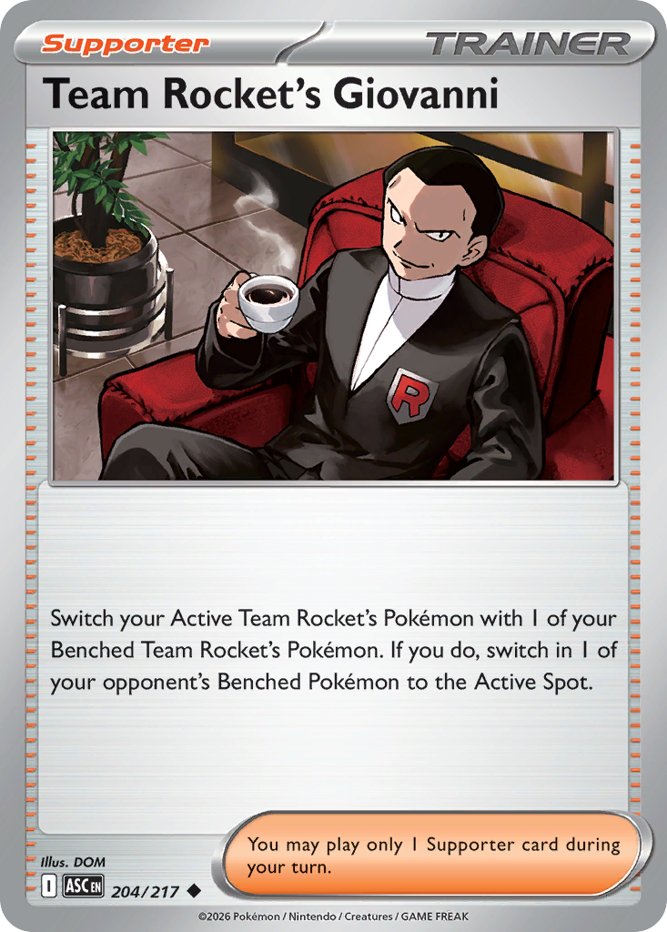 Team Rocket's Giovanni 204/217 — English Pokémon Ascended Heroes (2026)