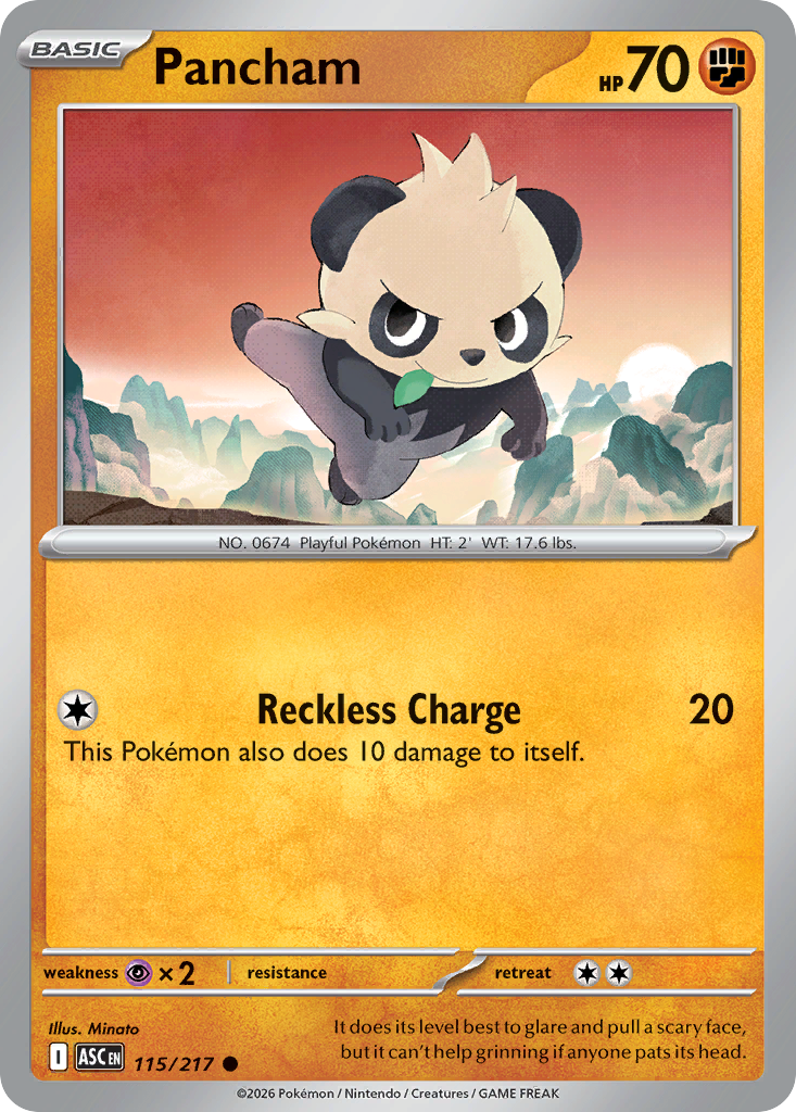 Pancham 115/217 — English Pokémon Ascended Heroes (2026)