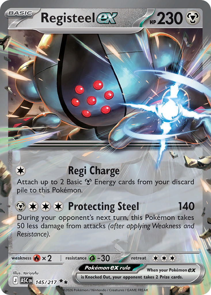 Registeel ex 145/217 — English Pokémon Ascended Heroes (2026)