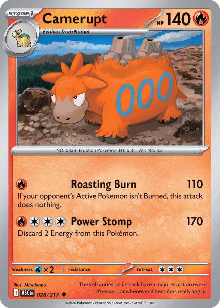 Camerupt 28/217 — English Pokémon Ascended Heroes (2026)